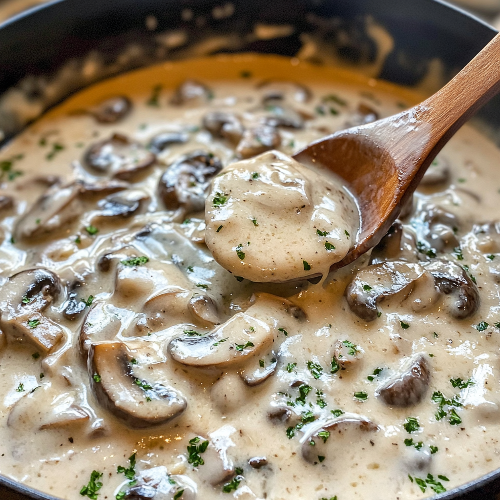 Mushroom Garlic Parmesan Alfredo Sauce