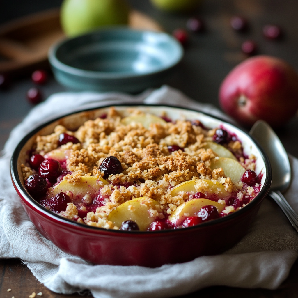 Pear and Cranberry Crumble
