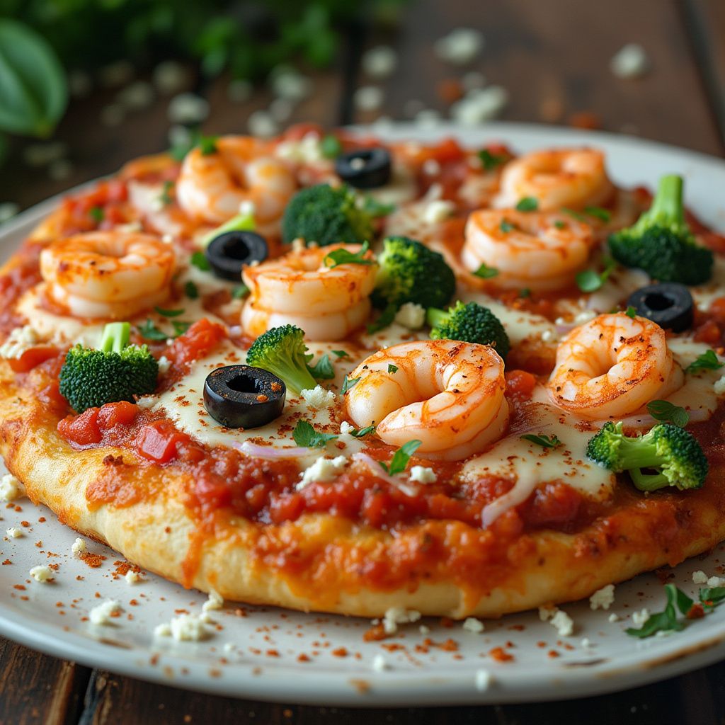 Pesto Shrimp Pizza