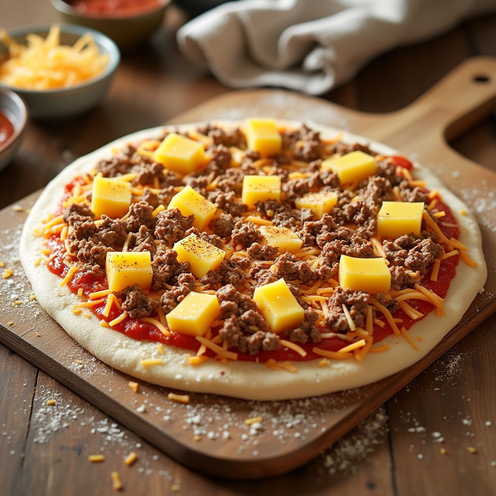 Hawaiian Pineapple and Beef Pizza