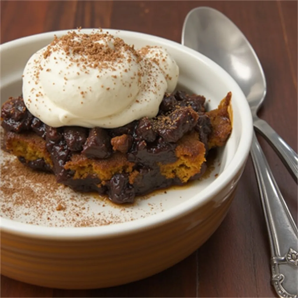 Chocolate Pumpkin Bread Pudding