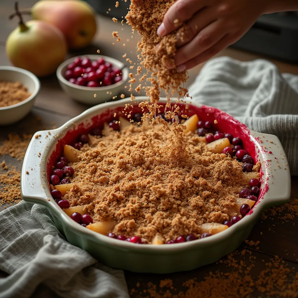 Pear and Cranberry Crumble
