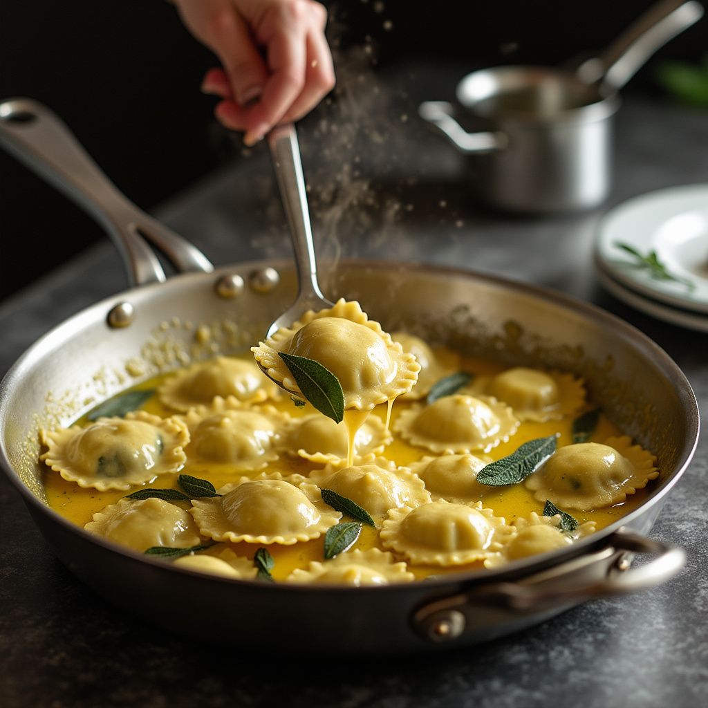 Ravioli in Sage Butter Sauce