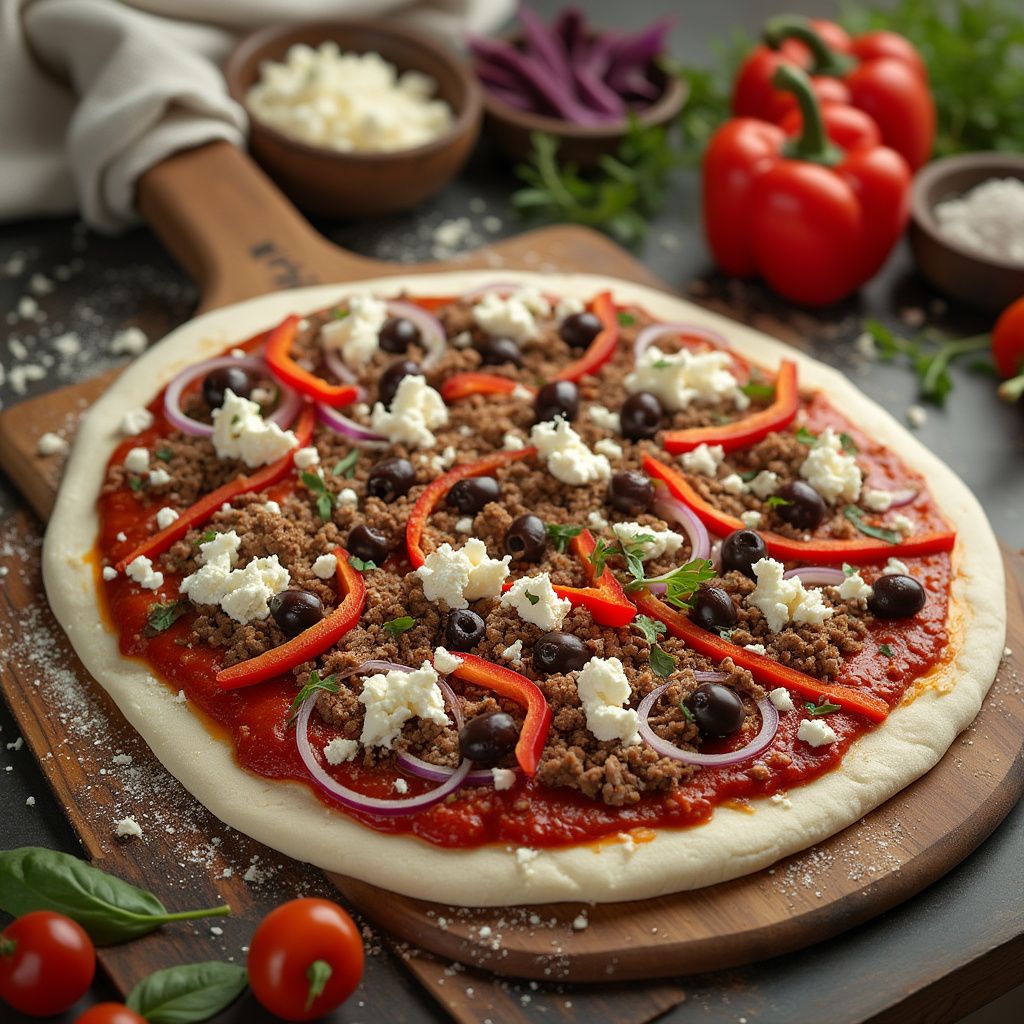 Mediterranean Lamb Pizza